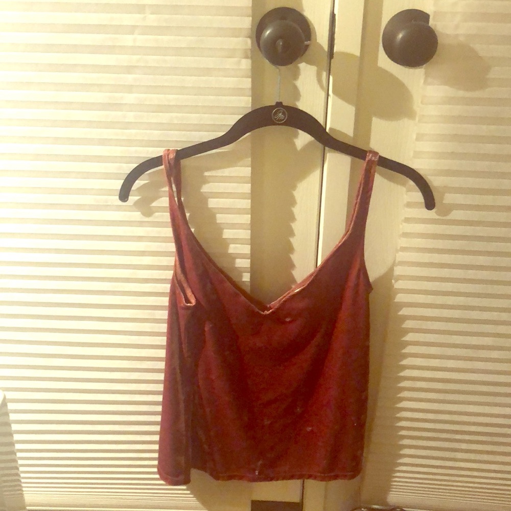 Rose gold v neck tank